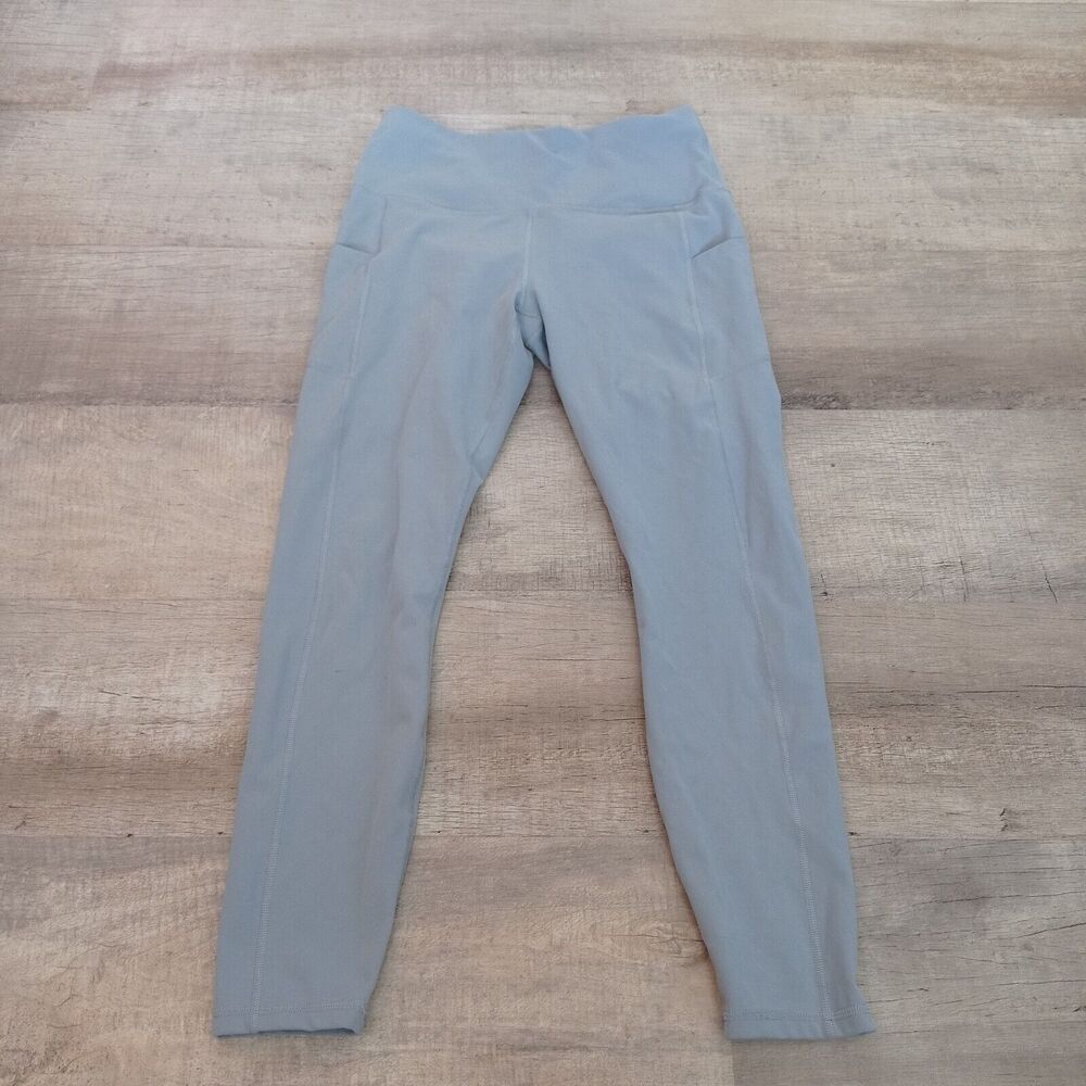 Fengbay Women’s Blue High Waist Yoga Leggings with Pockets Size M